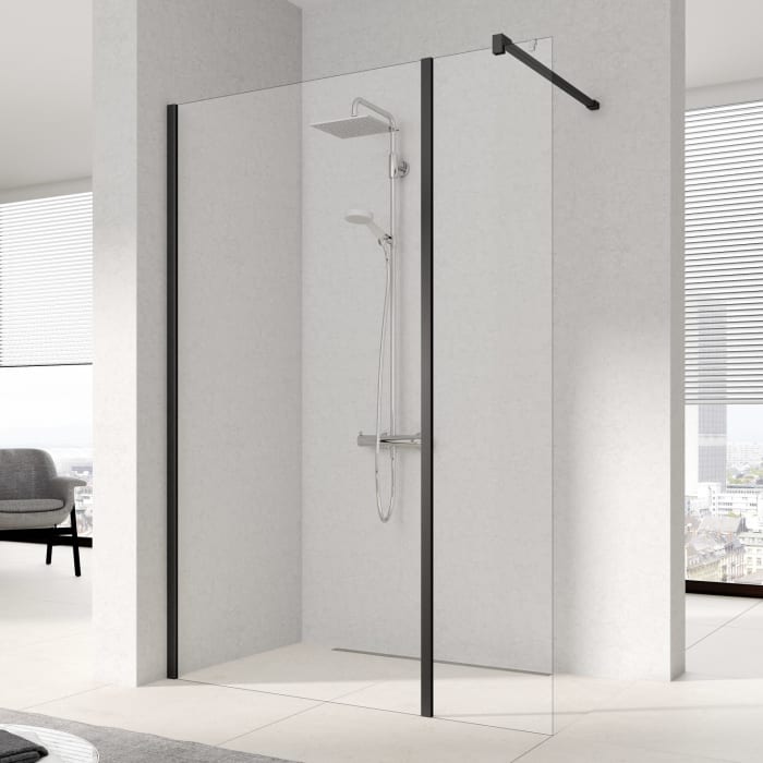 Kermi Dark Edition WALK-IN XB mit Festfeld in Flucht 30 x 200 cm