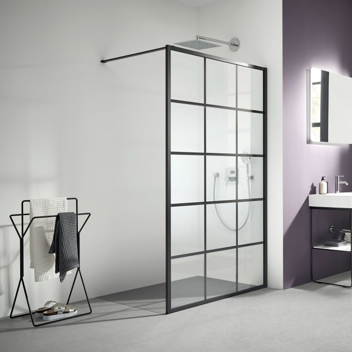 Kermi Dark Edition WALK-IN XD Print 90 x 200 cm