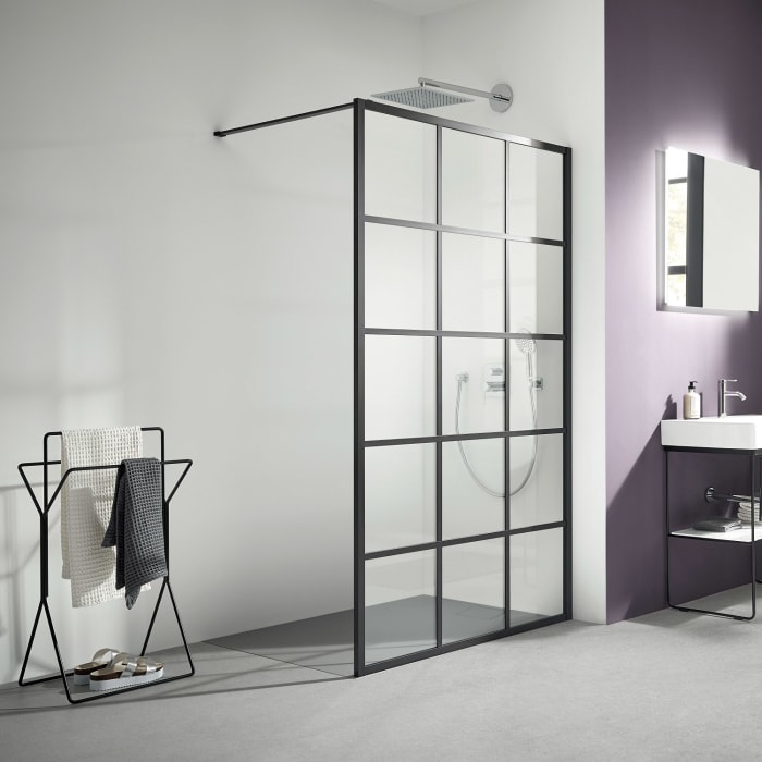 Kermi Dark Edition WALK-IN XD Profil 160 x 200 cm