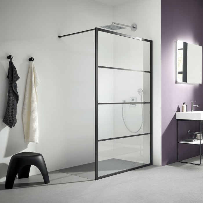 Kermi Dark Edition WALK-IN XD Print 140 x 200 cm