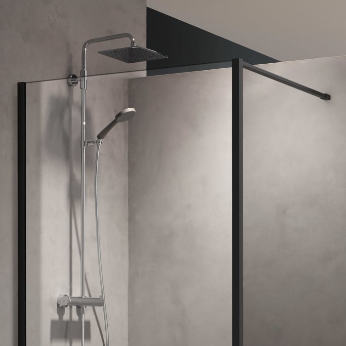 Kermi Dark Edition WALK-IN XB 150 x 200 cm, Wandprofil links