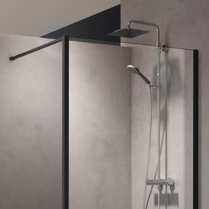 Kermi Dark Edition WALK-IN XB 140 x 200 cm, Wandprofil rechts