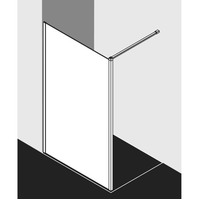 Kermi Dark Edition WALK-IN XB 90 x 200 cm, Wandprofil links