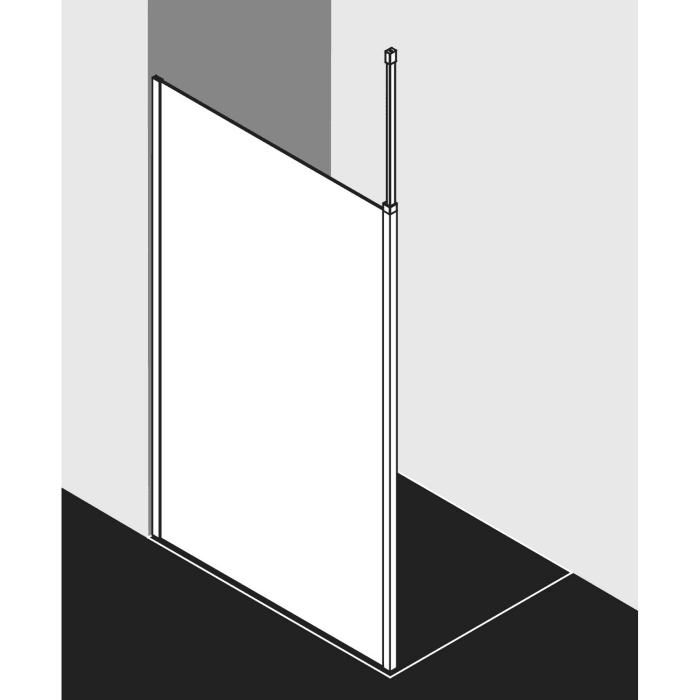 Kermi Dark Edition WALK-IN XB 100 x 200 cm, Wandprofil links