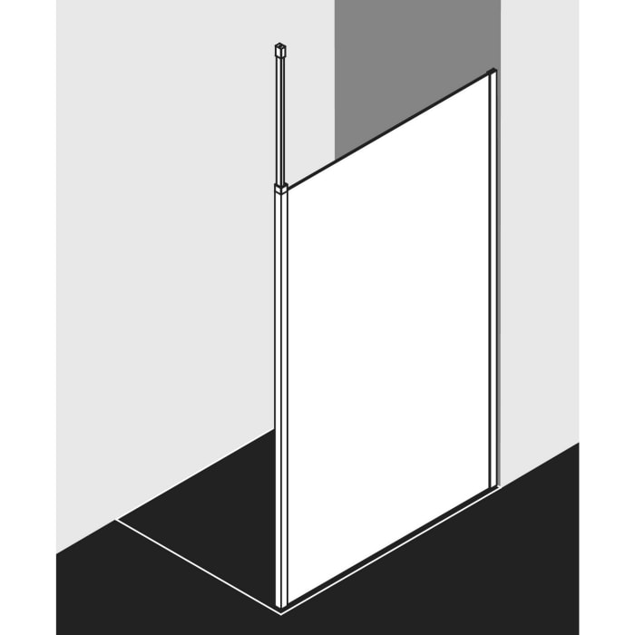 Kermi Dark Edition WALK-IN XB 110 x 200 cm, Wandprofil rechts