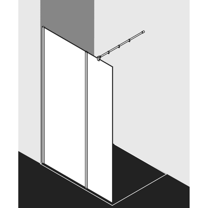 Kermi Dark Edition WALK-IN XB mit Festfeld in Flucht 30 x 200 cm