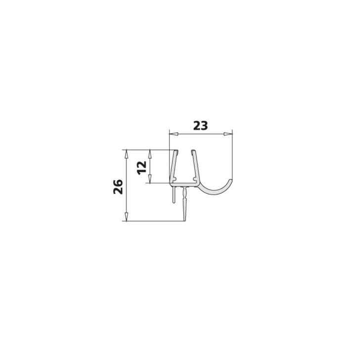 Kermi Dichtleiste mit Wasserabpralleffekt