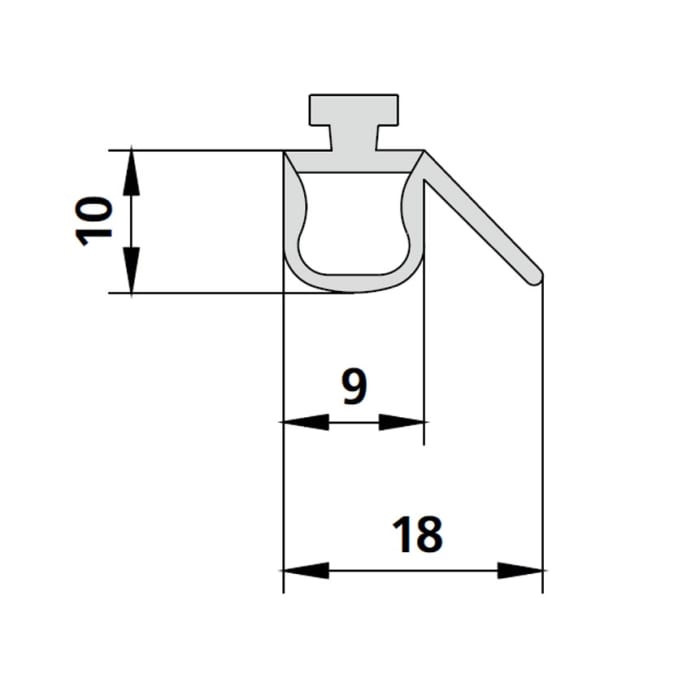 Kermi Vario 2000 Ersatz-Dichtleisten waagerecht zu Badewannen-Faltwand