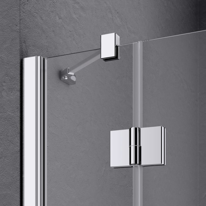 Kermi Liga Eckeinstieg Schwingtür mit Festteil für Duschplatz 100 cm, Halbteil rechts