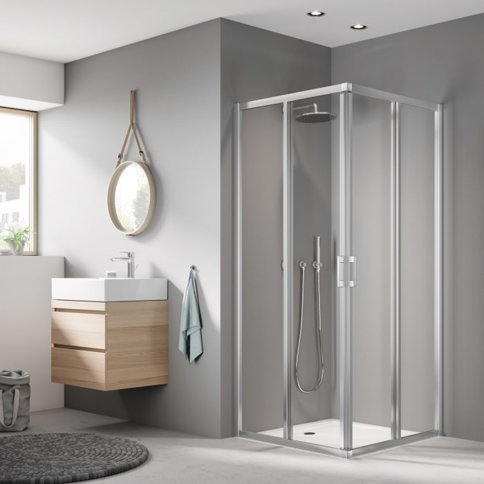 Kermi Liga Eckeinstieg 2-teilig Gleittür 80 cm, Halbteil links