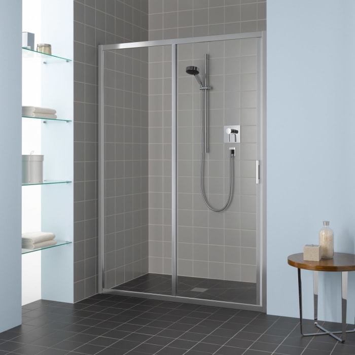 Kermi Liga Gleittür 2-teilig 160 cm mit Festfeld links