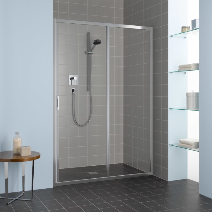 Kermi Liga Gleittür 2-teilig 110 cm mit Festfeld rechts 1