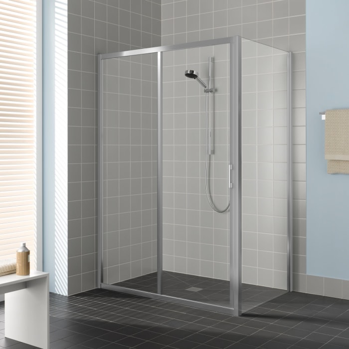 Kermi Liga Gleittür 2-teilig 150 cm mit Festfeld links