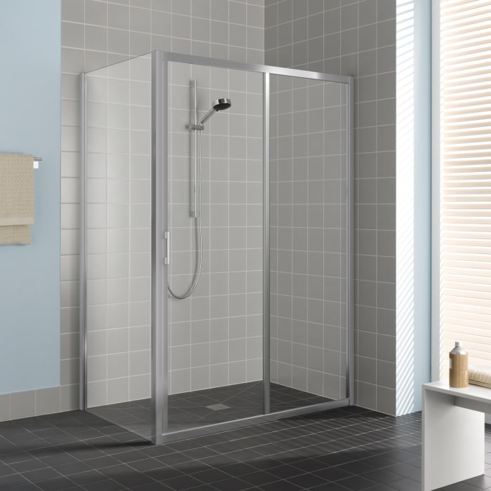 Kermi Liga Gleittür 2-teilig 130 cm mit Festfeld rechts