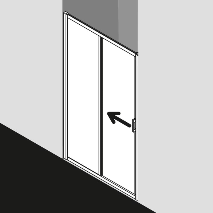 Kermi Liga Gleittür 2-teilig 145 cm mit Festfeld links 1