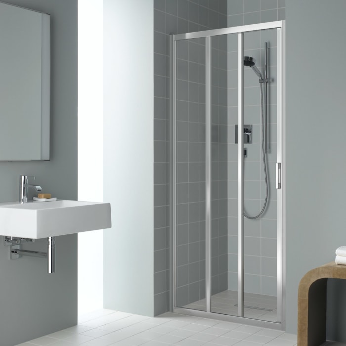 Kermi Liga Gleittür 3-teilig 120 cm mit Festfeld links