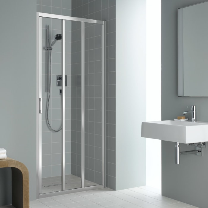 Kermi Liga Gleittür 3-teilig 95 cm mit Festfeld rechts