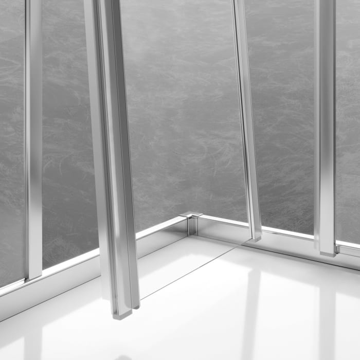 Kermi Liga Gleittür 3-teilig 95 cm mit Festfeld links