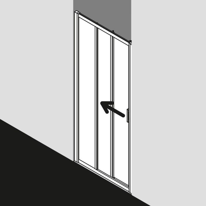 Kermi Liga Gleittür 3-teilig 90 cm mit Festfeld links