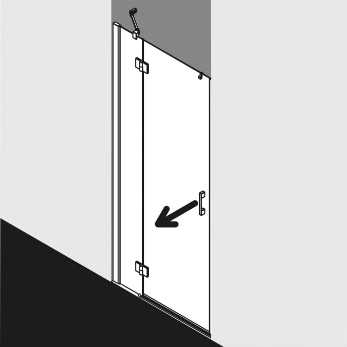 Kermi Liga Schwingtür mit Festfeld 90 cm, Anschlag links