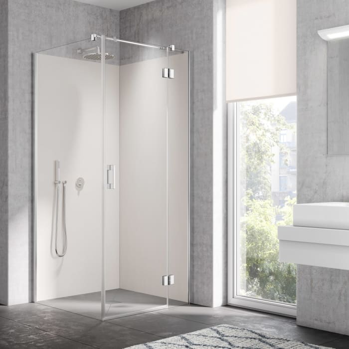 Kermi Liga Schwingtür mit Festfeld für Duschplatz 90 cm, Anschlag rechts