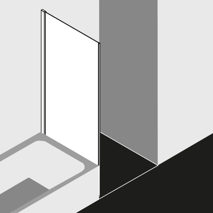 Kermi Liga Seitenwand verkürzt neben Badewanne 75 cm