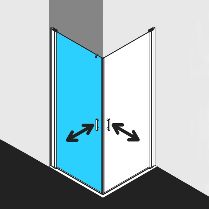 Kermi Diga Eckeinstieg Pendeltür 100 x 186,7 cm, Halbteil links