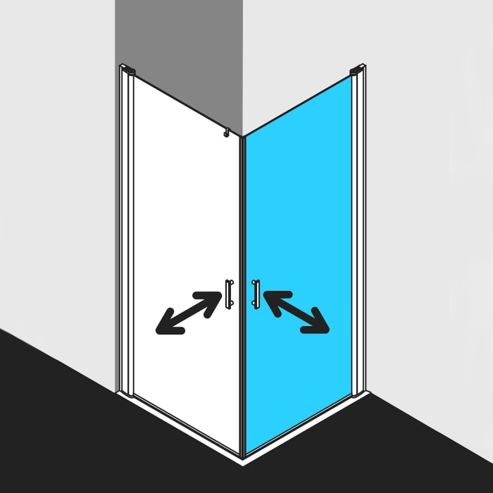 Kermi Diga Eckeinstieg Pendeltür 80 x 186,7 cm, Halbteil rechts