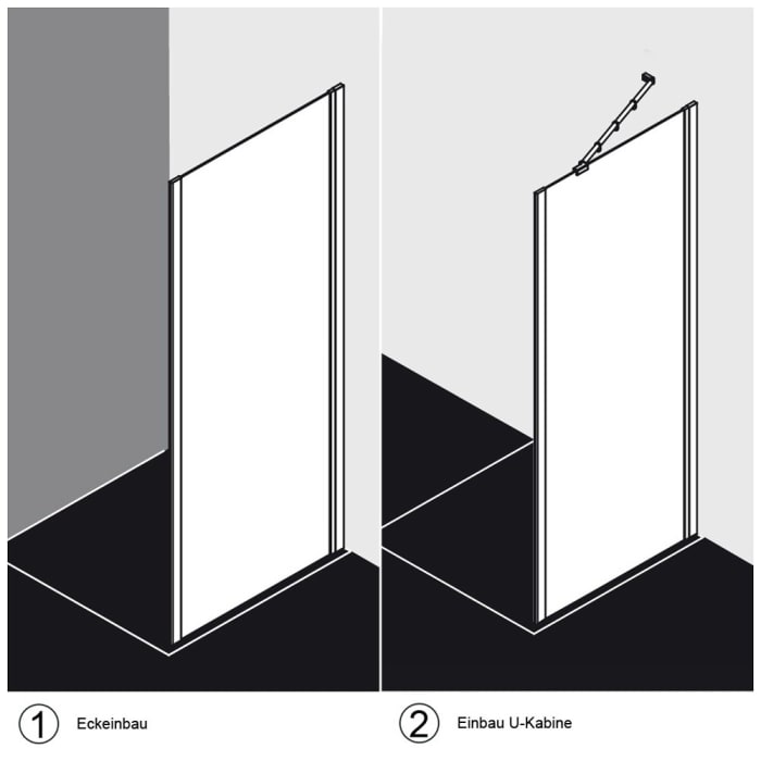 Kermi Ibiza 2000 Seitenwand 100 x 185 cm