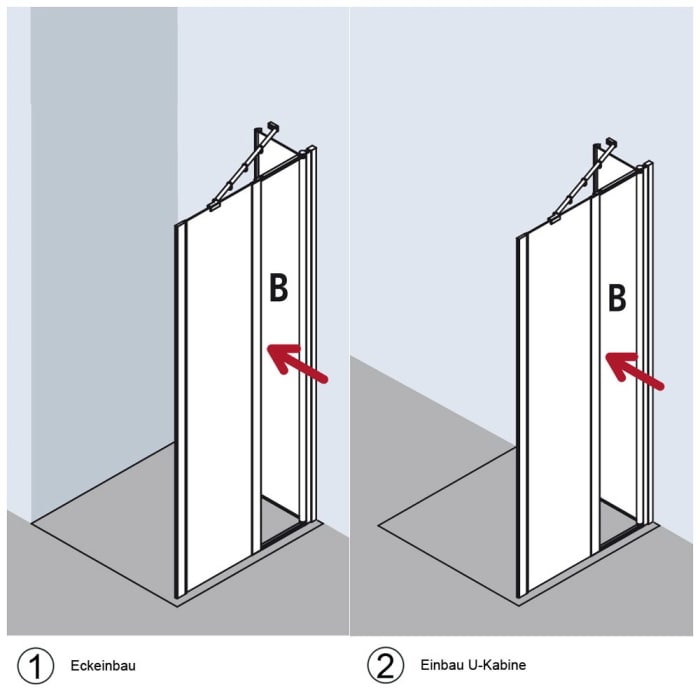Kermi Ibiza 2000 Seitenwand geteilt beweglich 80 x 185 cm