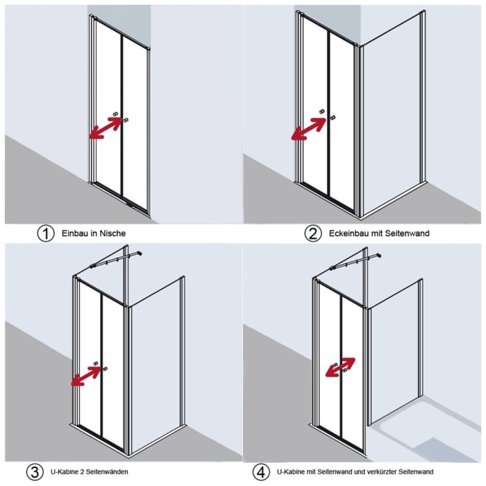 Kermi Ibiza 2000 Doppel-Pendeltür 120 x 185 cm