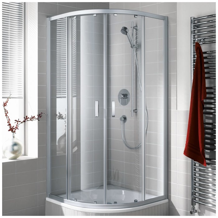 Kermi Ibiza 2000 Viertelkreis-Duschkabine mit Gleittüren 80 x 80 x 185 cm