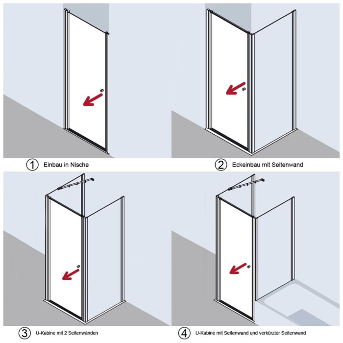 Kermi Ibiza 2000 Schwingtür 90 x 185 cm