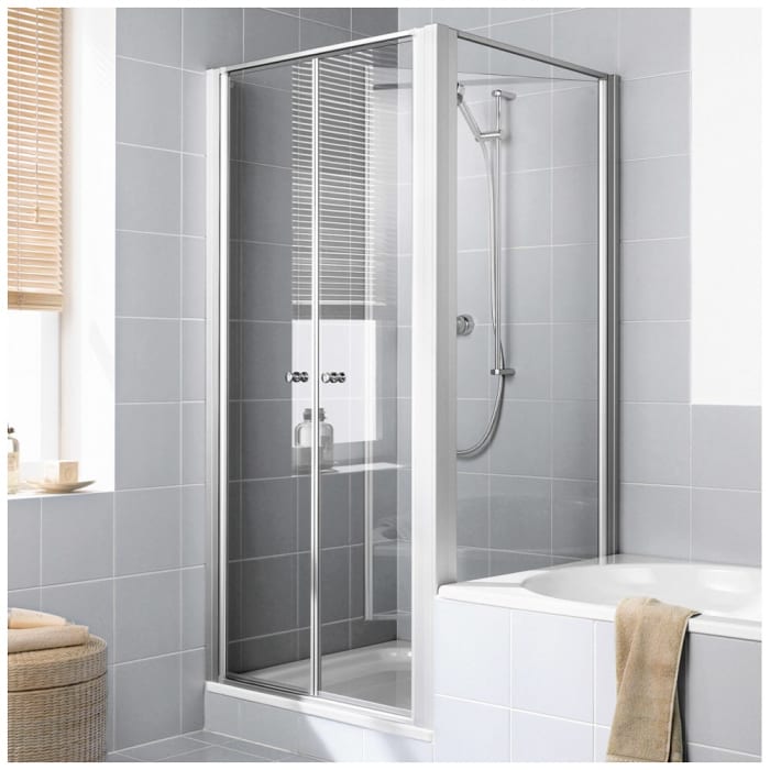 Kermi Ibiza 2000 Seitenwand verkürzt beweglich neben Badewanne 75 x 160 cm, Anschlag rechts