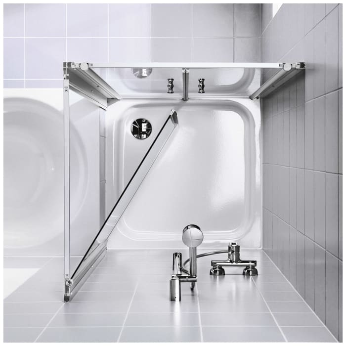 Kermi Ibiza 2000 Seitenwand verkürzt beweglich neben Badewanne 70 x 160 cm, Anschlag links