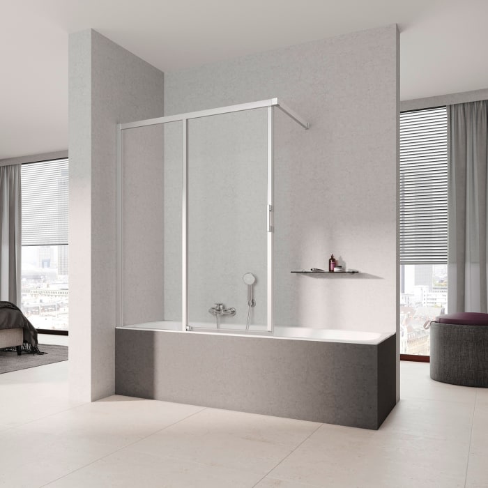 Kermi Liga H2L Gleittür für Badewannenaufsatz 100 x 150 cm, Anschlag links