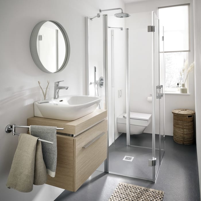 Kermi Liga U-Form Pendel Falttüren mit Festfeldern 90 x 90 cm