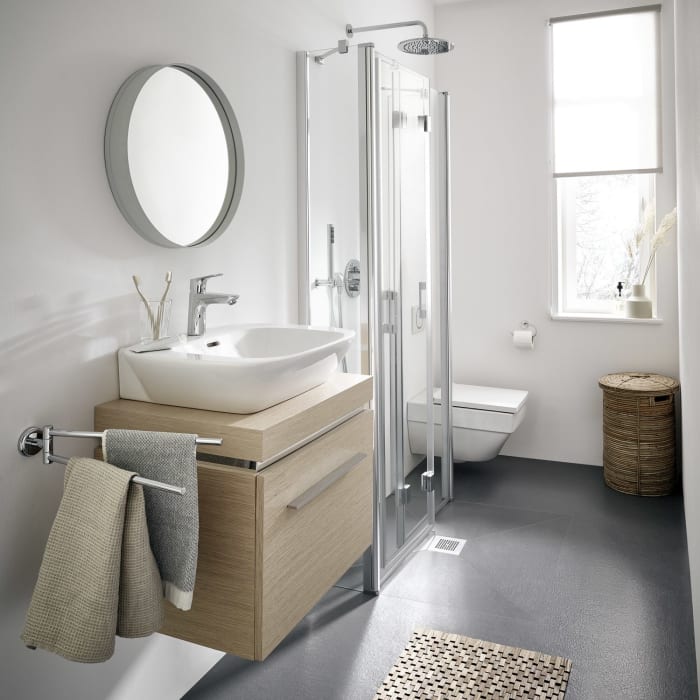 Kermi Liga U-Form Pendel Falttüren mit Festfeldern 90 x 90 cm