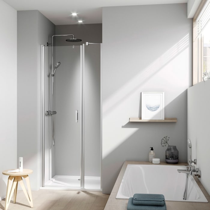 Kermi Liga 1OL Pendeltür für Nische/Seitenwand 130 x 185 cm, Anschlag links