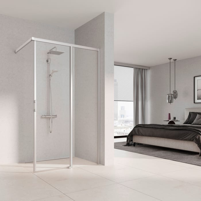 Kermi Liga J2R Gleittür für Walk-In Dusche 100 x 185 cm, Anschlag rechts