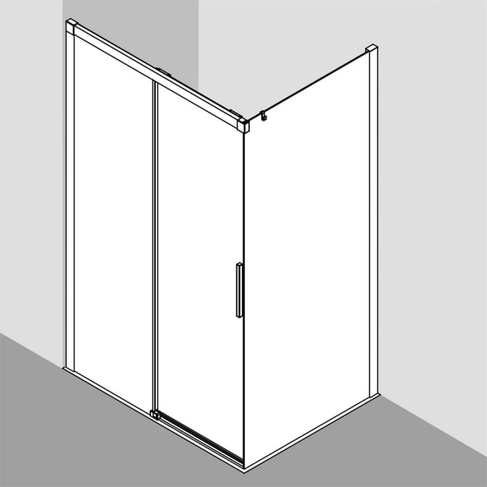 Kermi Nica Gleittür 2-teilig bodenfrei 110 cm mit Festfeld links zur Kombination mit Seitenwand