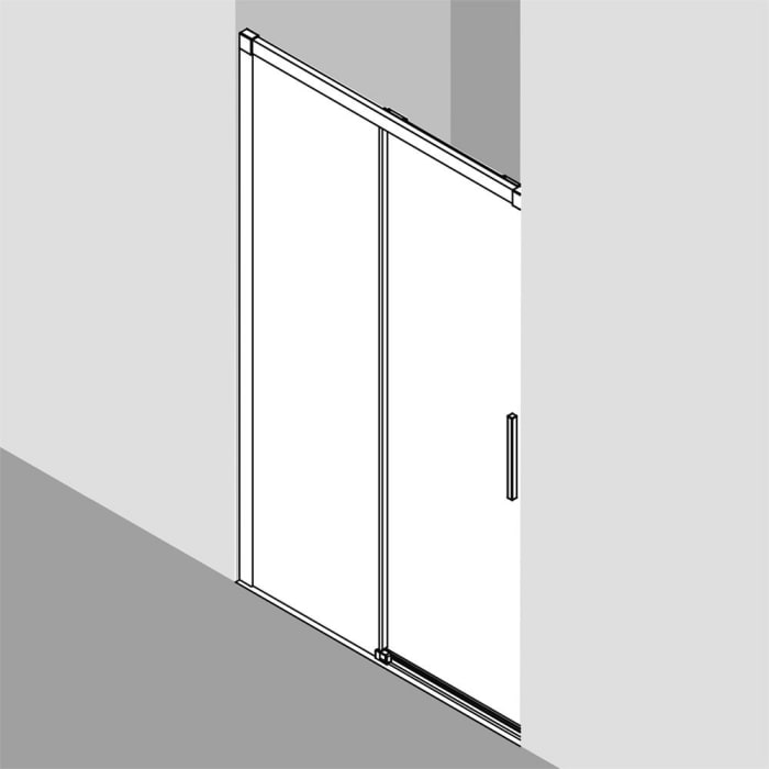 Kermi Nica Gleittür 2-teilig bodenfrei 140 cm mit Festfeld links für Nische