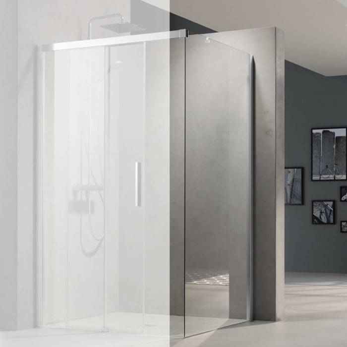 Kermi Nica Seitenwand rechts zur Montage auf Duschwanne 90 cm