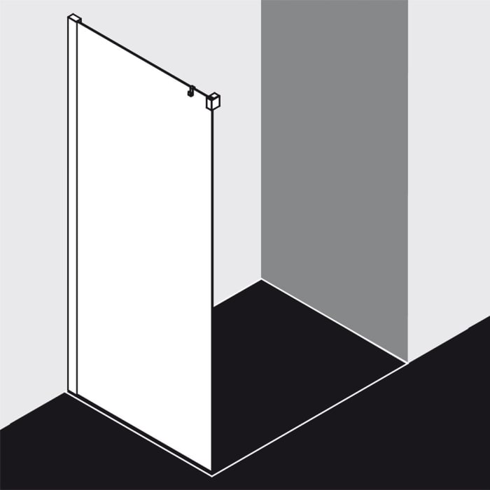 Kermi Nica Seitenwand links zur Montage auf Duschwanne 110 cm
