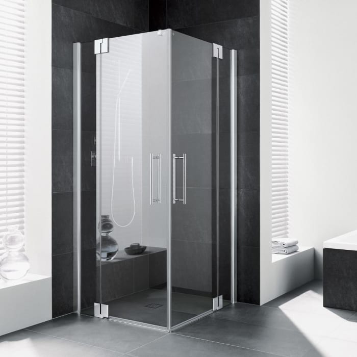 Kermi Pasa XP Eckeinstieg 2-teilig Pendeltüren mit Festfeldern 75 x 200 cm, Halbteil rechts