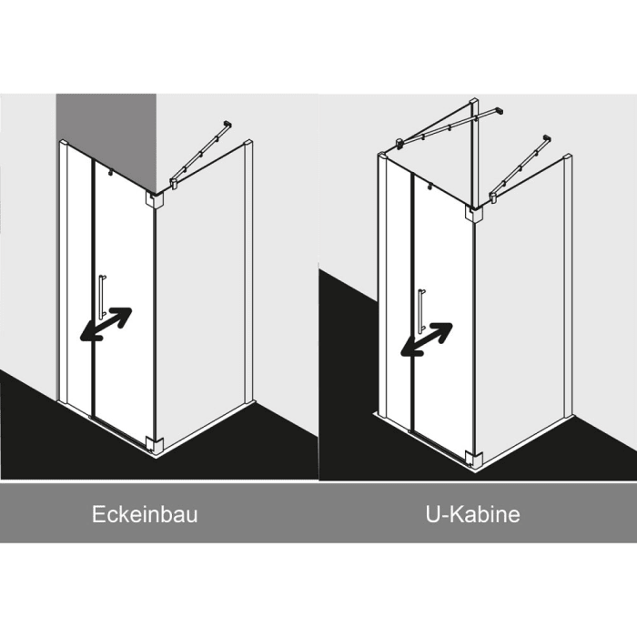 Kermi Pasa XP Pendeltür 1-flügelig 100 x 200 cm mit Festfeld rechts