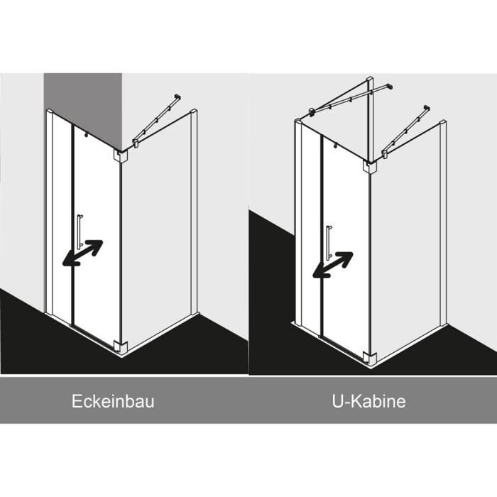 Kermi Pasa XP Pendeltür 1-flügelig 120 x 200 cm mit Festfeld rechts