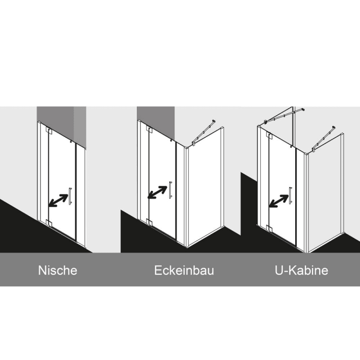 Kermi Pasa XP Pendeltür 1-flügelig mit Festfeldern 120 x 200 cm, Anschlag links