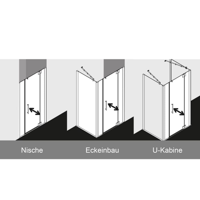 Kermi Pasa XP Pendeltür 1-flügelig mit Festfeldern 150 x 200 cm, Anschlag rechts
