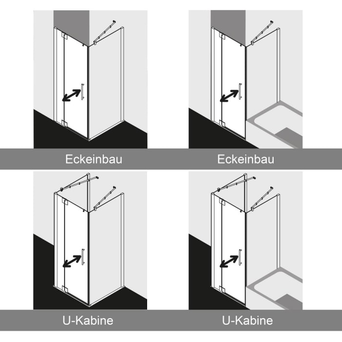 Kermi Pasa XP Pendeltür 1-flügelig 130 x 200 cm mit Türanschlag links